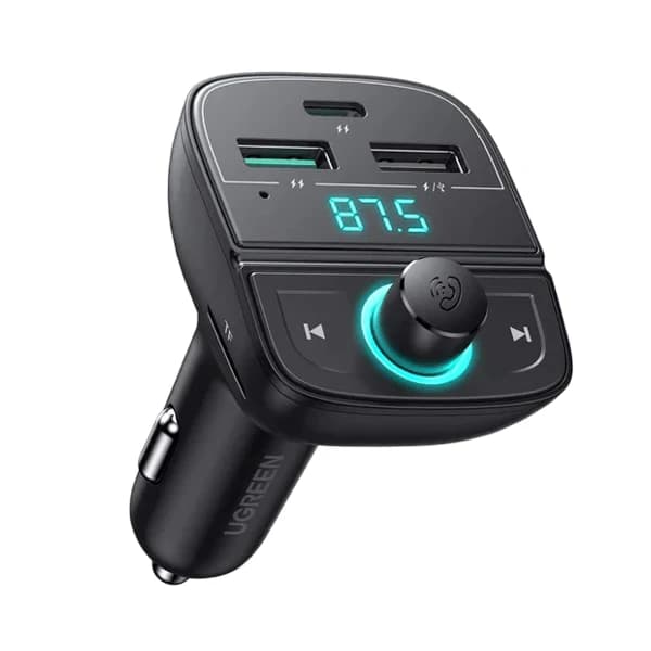 Ugreen PD+QC FM Car Charger+LED  Screen+TF Slot Black ED040 - 70717