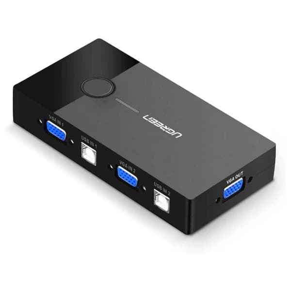Ugreen 2-Port USB VGA KVM Switch Box ABS Case 30357